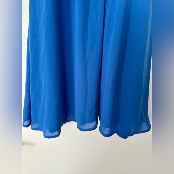 Lush Women Blue Fully Lined Polyester Halter Cinched Waist Mini Dress Size S EUC - Picture 6 of 13